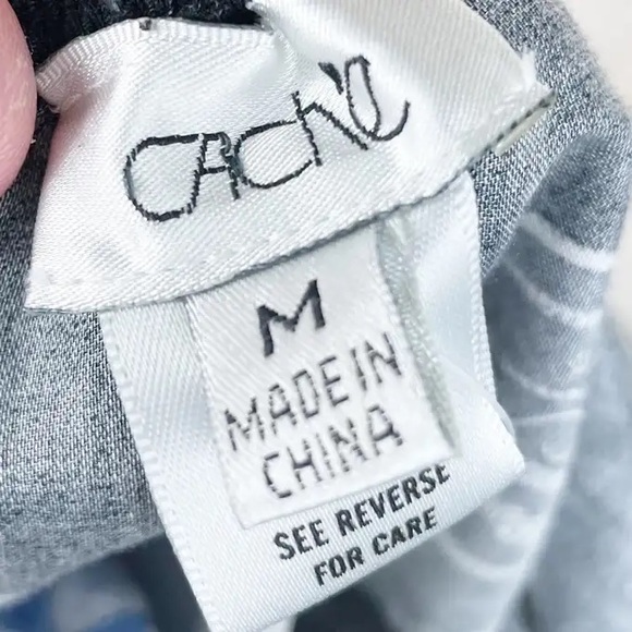 Cache Tie Back Bandana Scarf Tube Top Black Blue Size Medium - Picture 3 of 4